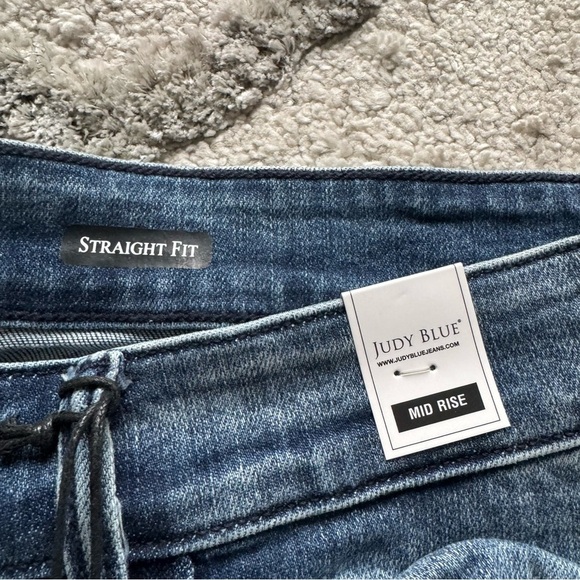 Judy Blue jeans Destroy Get Something Straight Mid Rise raw hem 24W new - Picture 8 of 14